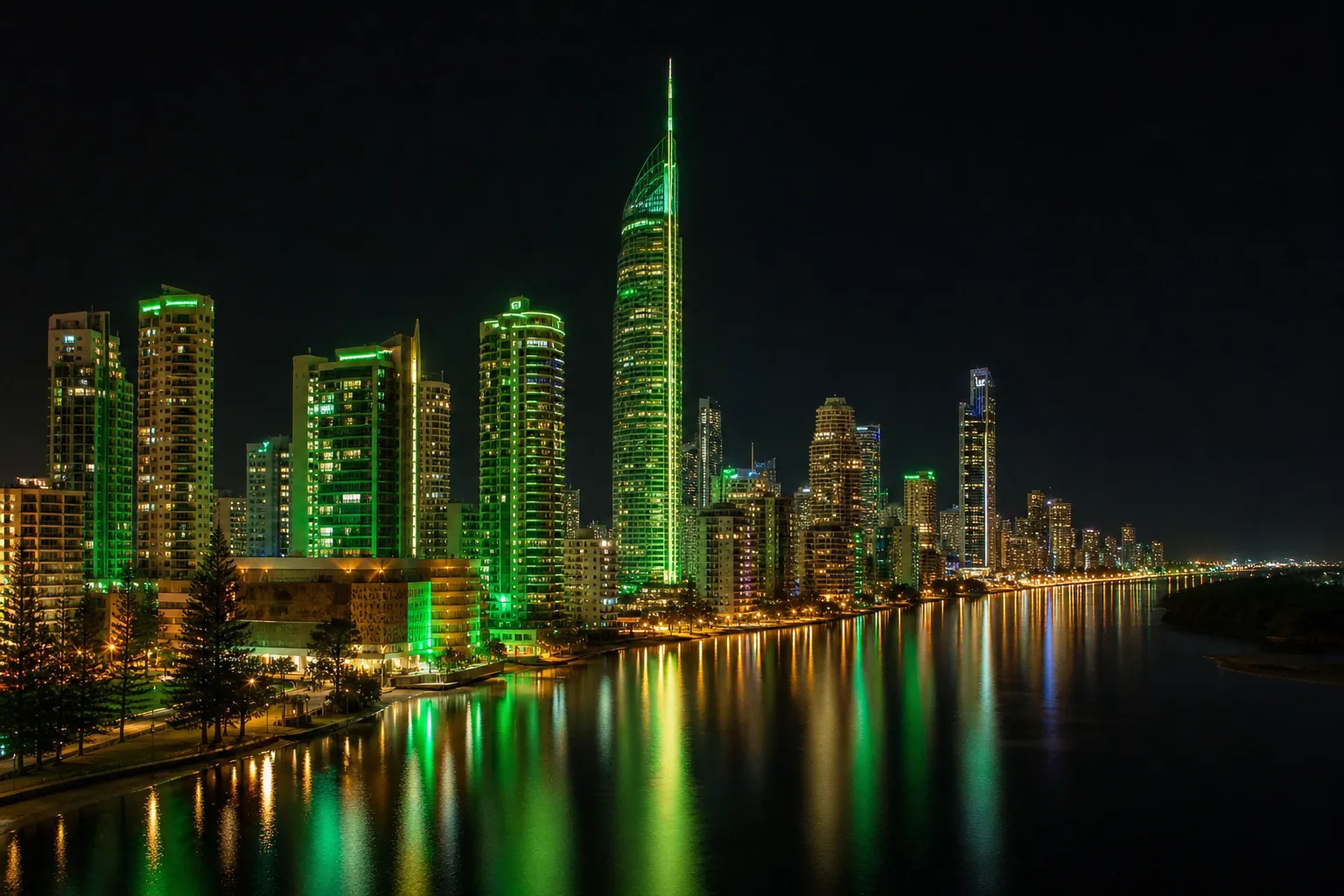 Editorial city guide graphic for Rocketplay Casino readers in Gold Coast, QLD